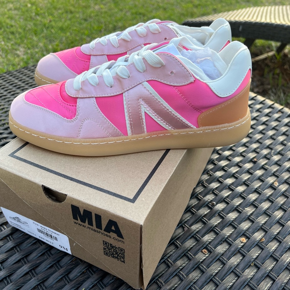 MIA Pink and White Sneakers